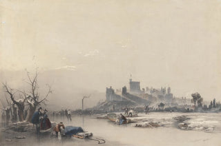 James Baker Pyne - Windsor Castle from the Frozen River during the Great Frost.webp
