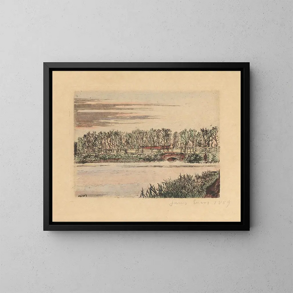 Le pont du bois à Ostende - James Ensor — kehystetty taideteos seinällä