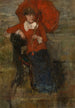Nainen punaisella sateenvarjolla - James Ensor — näkymä teoksesta