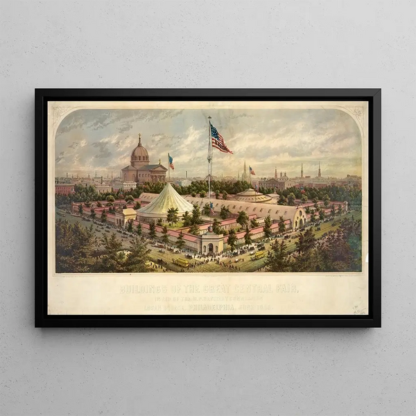 James Fuller Queen - Buildings of the Great Central Fair in aid of the US Sanitary Commission Logan Square Philadelphia June 1864.webp