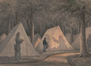 Croquis avec Co B 8e Régiment Pa Ma taps sous les officiers de l'ancien camp de la garde de Southwark Little Mac - James Fuller Queen — näkymä teoksesta
