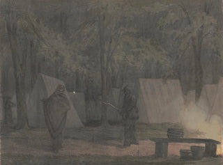 Croquis avec le Co B 8e Régiment Pa Ma sous les officiers de l'ancienne garde de Southwark, terrains du Capitole, Harrisburg - James Fuller Queen — näkymä teoksesta