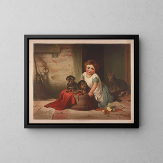 James Fuller Queen - Small girl leaning against an overturned wash tub.webp