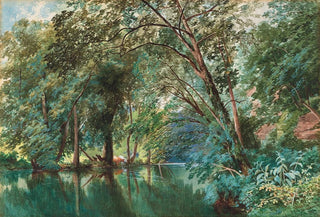James Jackson Curnock - Trees over the River Frome at Stapleton.webp