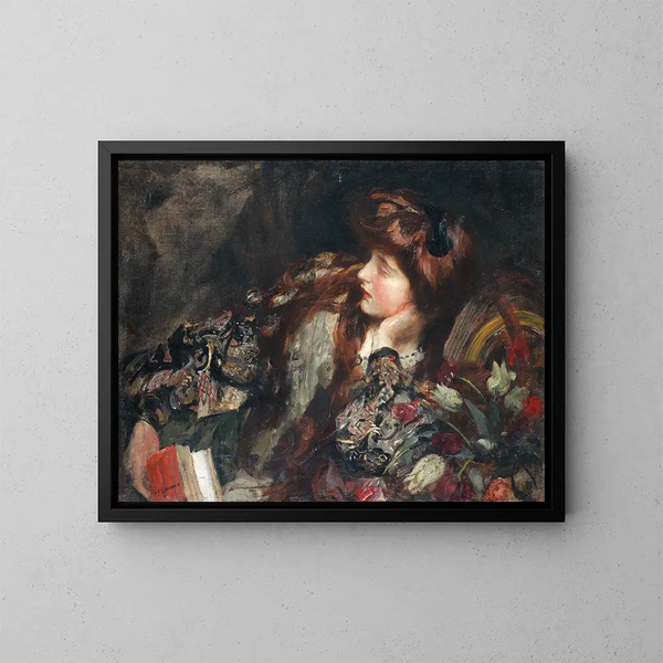 Contemplation - James Jebusa Shannon — kehystetty taideteos seinällä