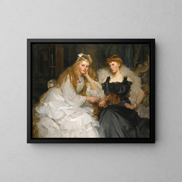 W. Heward Bell Esq.:n tytär Lorna ja Dorothy Bellin muotokuvat - James Jebusa Shannon — kehystetty taideteos seinällä
