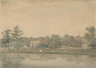 James Lambert of Lewes - North East View of a House at Ringmer with Cattle and Sheep by a Pond.webp
