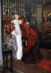 Jeune femme regardant des objets japonais - James Tissot — näkymä teoksesta