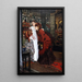 Jeune femme regardant des objets japonais - James Tissot — kehystetty taideteos seinällä