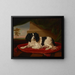 Un épagneul King Charles sur un coussin rouge - James Ward — kehystetty taideteos seinällä
