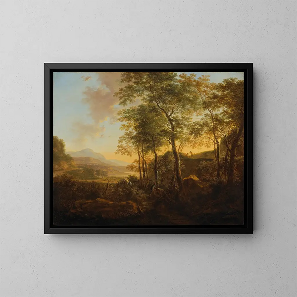 Colline boisée avec vue - Jan Both — kehystetty taideteos seinällä