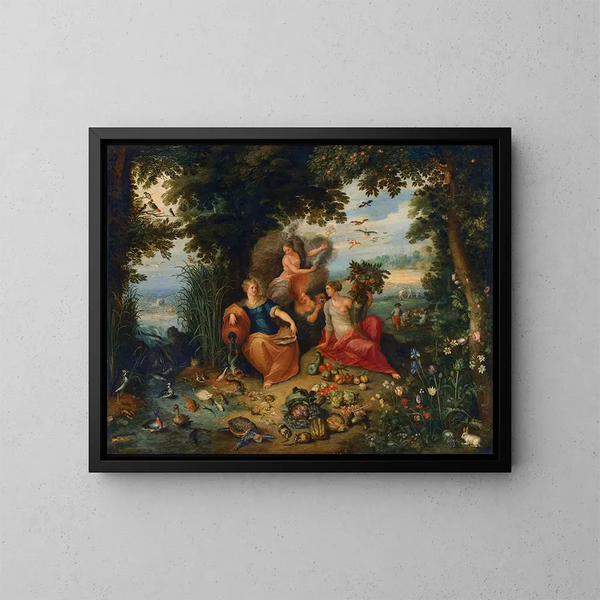 Allégorie des quatre éléments - Jan Brueghel le Jeune — kehystetty taideteos seinällä