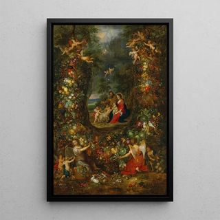 Jan Brueghel the Younger - The Holy Family surrounded by a garland of fruit supported by putti.webp