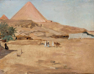 Motif de désert et de pyramide du voyage en Égypte - Jan Cybis — näkymä teoksesta
