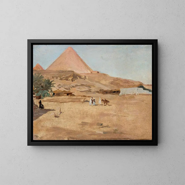 Motif de désert et de pyramide du voyage en Égypte - Jan Cybis — kehystetty taideteos seinällä
