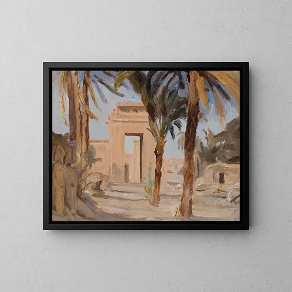Entrée du temple de Karnak lors du voyage en Égypte - Jan Cybis — kehystetty taideteos seinällä