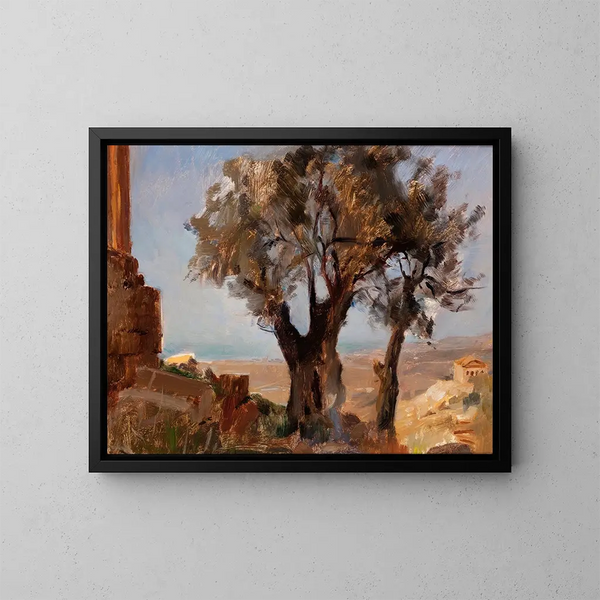 Arbres de Girgenti - Jan Cybis — kehystetty taideteos seinällä