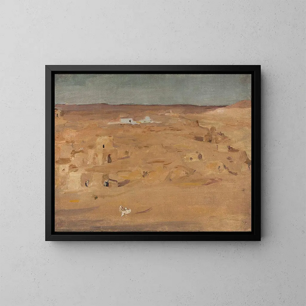 Cimetière dans le désert lors du voyage en Égypte - Jan Cybis — kehystetty taideteos seinällä