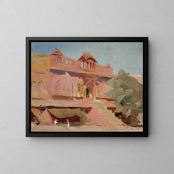 Bâtiments de Jaipur lors du voyage en Inde - Jan Cybis — kehystetty taideteos seinällä