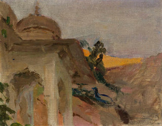 Jan Cigliski - Jaipur  nude with a peacock From the journey to India.webp