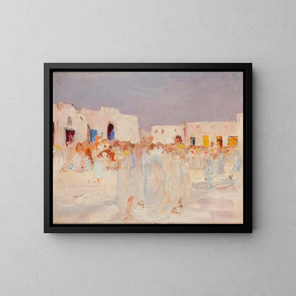 Kairouan bazaarissa - Jan Cybis — kehystetty taideteos seinällä