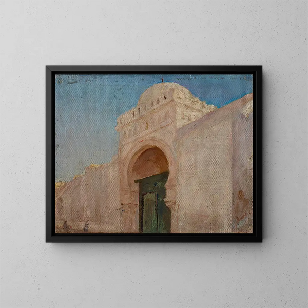 Entrée de la mosquée du Barbier à Kairouan - Jan Cybis — kehystetty taideteos seinällä