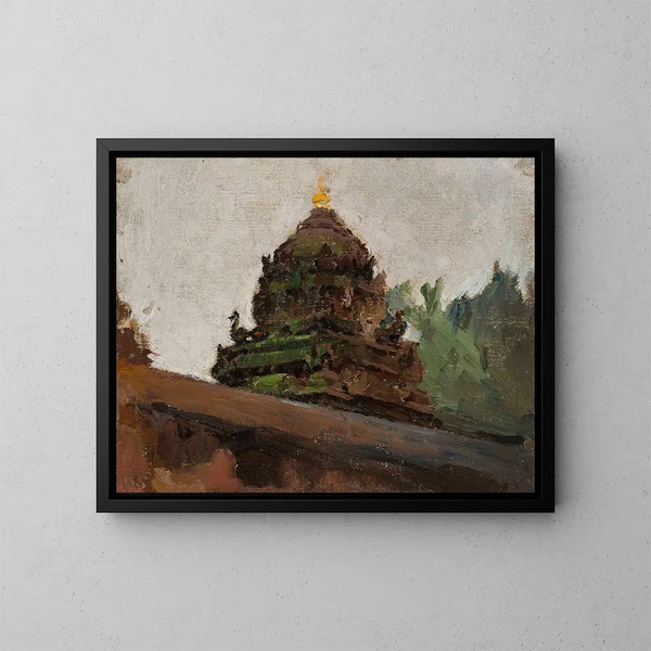 Vieux temple à Madras - Jan Cybis — kehystetty taideteos seinällä
