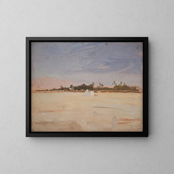 Sahara, sirocco aavikolla - Jan Cybis — kehystetty taideteos seinällä