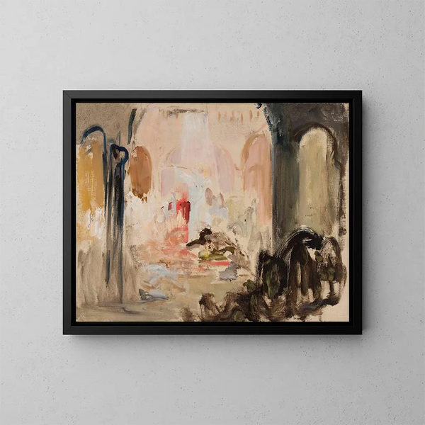 Esquisse pour la décoration de scène de l'Acte 2 de Parsifal - Jan Cybis — kehystetty taideteos seinällä
