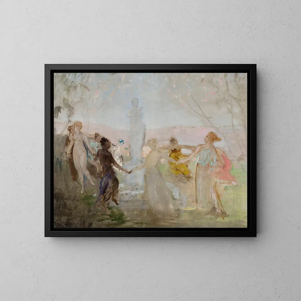 Esquisse pour la peinture Procession autour de la statue de Vénus de Milo - Jan Cybis — kehystetty taideteos seinällä