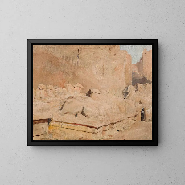 Allée du Sphinx, temppeli Amon-Rê, Egyptin matkasta - Jan Cybis — kehystetty taideteos seinällä