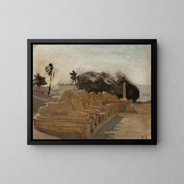 Temple d'Amon-Rê de Sphinx Alley à Karnak - Jan Cybis — kehystetty taideteos seinällä