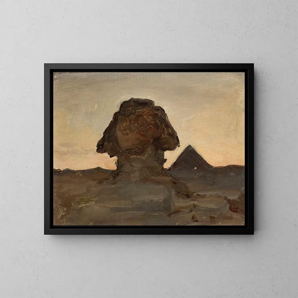 Sphinx kuunvalossa, matkasta Egyptiin - Jan Cybis — kehystetty taideteos seinällä
