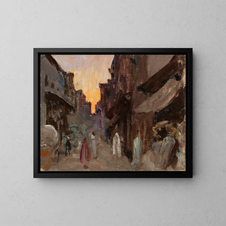 Rue de Tanjore, du voyage en India - Jan Cybis — kehystetty taideteos seinällä