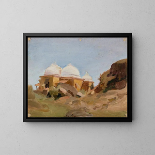 Jan Cigliski - Temple with white domes From the journey to India.webp