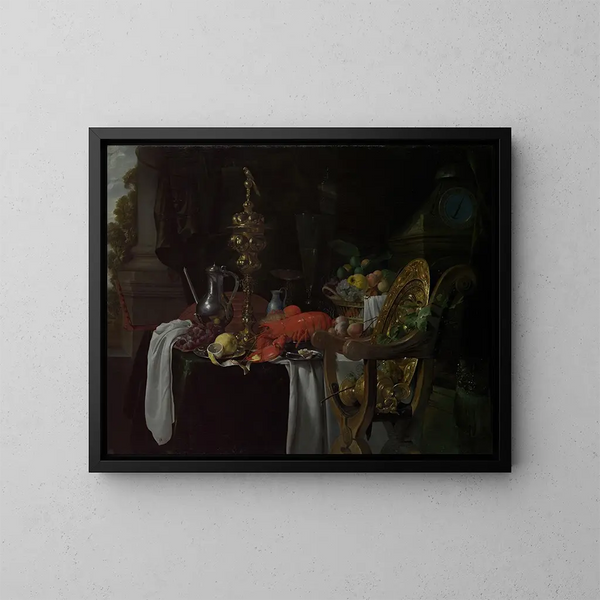 Maalaus: Pöytäasetelma - Jan Davidsz de Heem — kehystetty taideteos seinällä