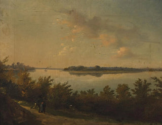 Jan Feliks Piwarski - Saska Kpa  Landscape at sunset.webp