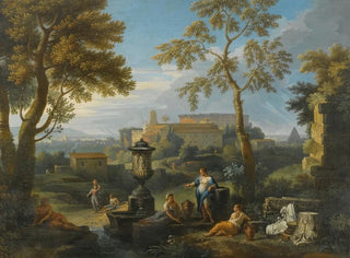 Figures classiques assises près de ruines dans un paysage italique - Jan Frans van Bloemen — näkymä teoksesta
