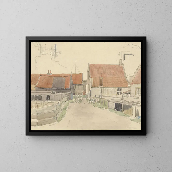 Maisons dans le quartier de Vinkenbuurt à Amsterdam - Jan H.L.. Hanau — kehystetty taideteos seinällä