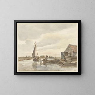 Jan Hulswit - Enkele bootjes op een sloot.webp