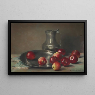 Jan Ingenhoes - Stillleben mit pfeln Zinnschale und Zinnkrug.webp