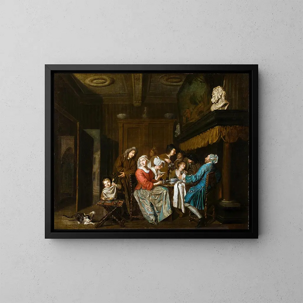 Un goûter de thé - Jan Josef Horemans l'Ancien — kehystetty taideteos seinällä