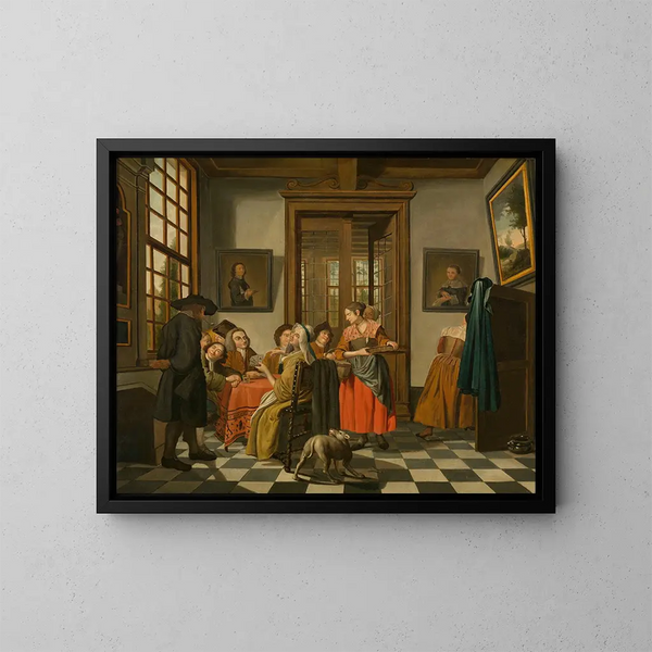 Korttipeli - Jan Josef Horemans le Jeune — kehystetty taideteos seinällä