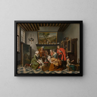 Tee-aikaan - Jan Josef Horemans le Jeune — kehystetty taideteos seinällä