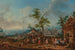 Kylän juhlista, jossa tanssivia ja leikkiviä hahmoja, hääseremonia kauempana - Jan Peter van Bredael vanhempi — näkymä teoksesta