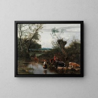Jan Siberechts - Peasants Crossing a Stream.webp