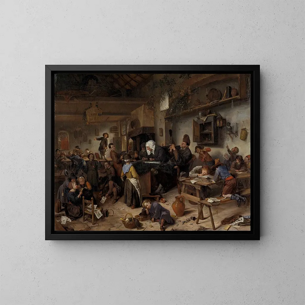 Poikien ja tyttöjen koulusta - Jan Steen — kehystetty taideteos seinällä