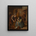 Taverna-Interior with a woman smoking a pipe and a man cutting tobacco - Jan Steen — kehystetty taideteos seinällä