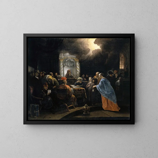 Le Christ parmi les docteurs - Jan Steen — kehystetty taideteos seinällä