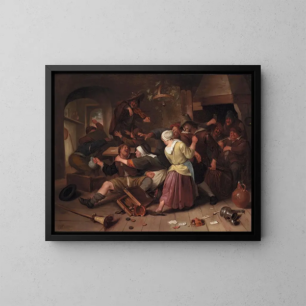 Joueurs en querelle - Jan Steen — kehystetty taideteos seinällä